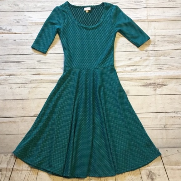 LuLaRoe Dresses & Skirts - LulaRoe | Nicole A Line Flare Teal Textured Dress